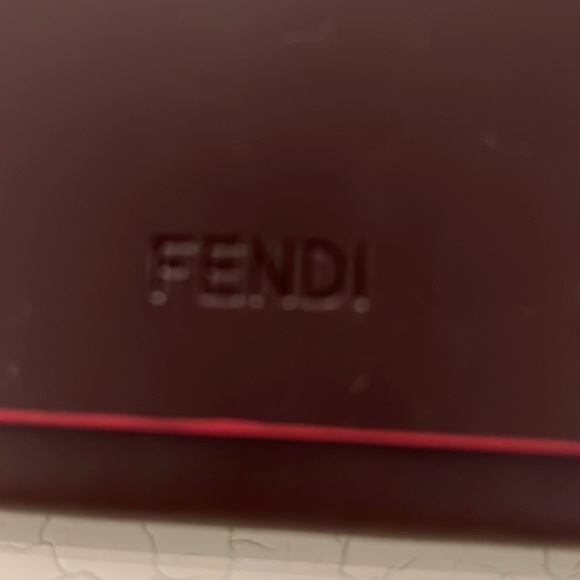 NWOT Fendi Luxury Sunglasses Eyeglasses Small Hard Leather Case & Dust. Brown - Picture 2 of 7